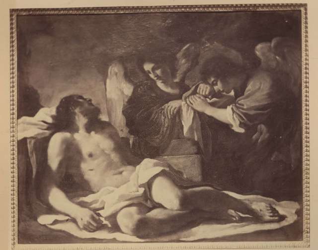 Anonimo — Barbieri Giovan Francesco - sec. XVII - Cristo morto tra due angeli — insieme